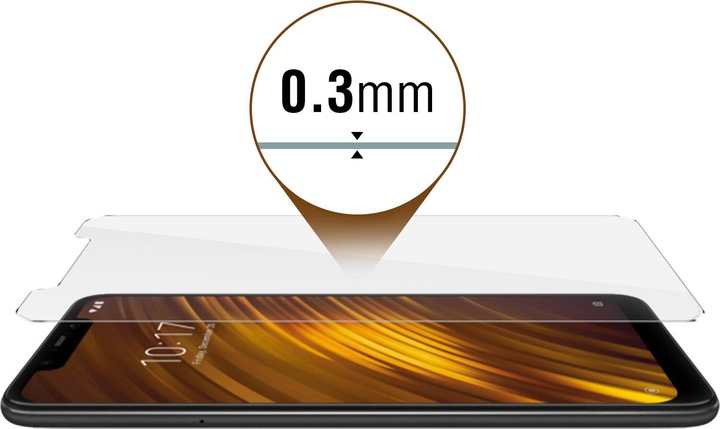 Produktbild Avizar Kristallklare Folie, Glas-Displayschutz (2 Stück, Xiaomi Pocophone F1)