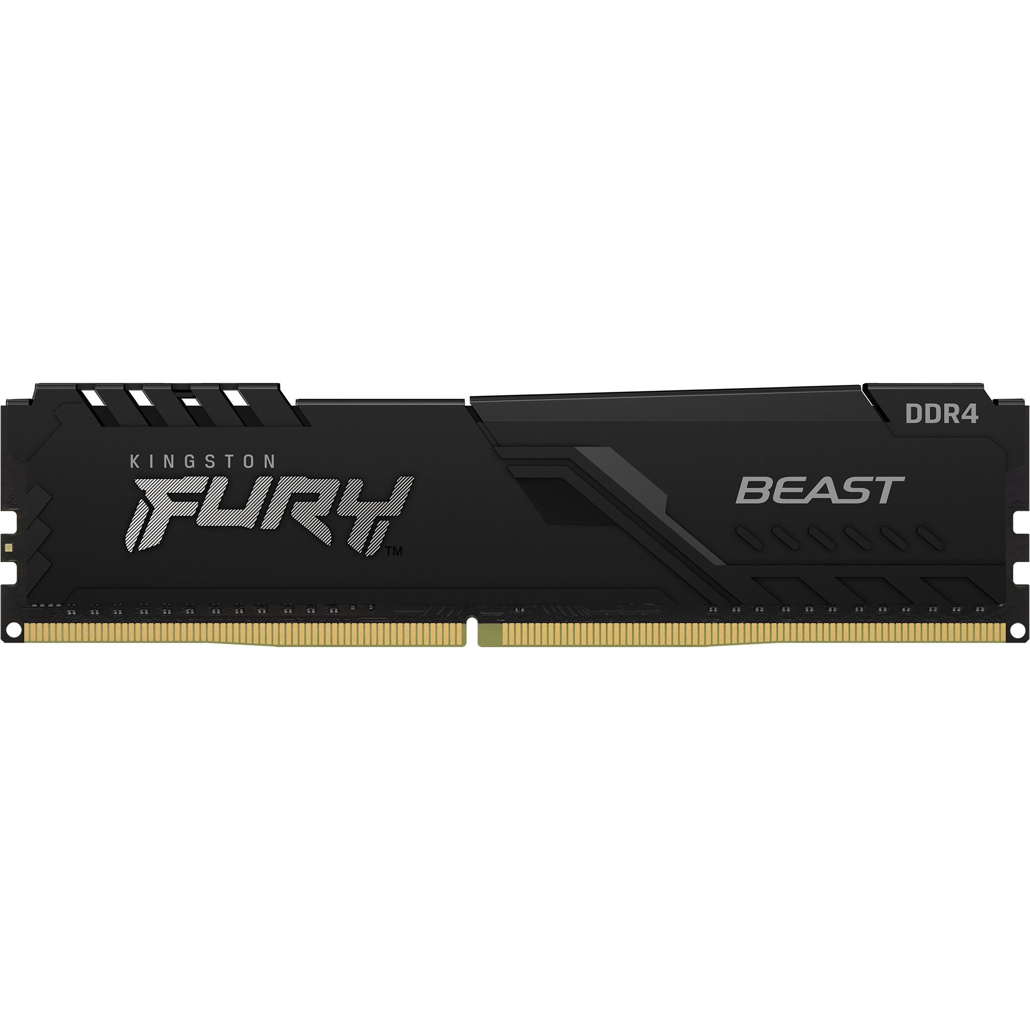 Kingston FURY Beast (1 x 16GB, 3200 MHz, DDR4-RAM, DIMM), RAM, Schwarz