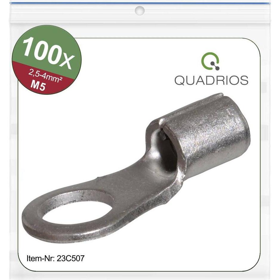 Thumbnail - Quadrios, Kabelverbindung, 23C507 Ringkabelschuh Querschnitt (max.)=4 mm² Loch-Ø=5.3 mm Unisolier
