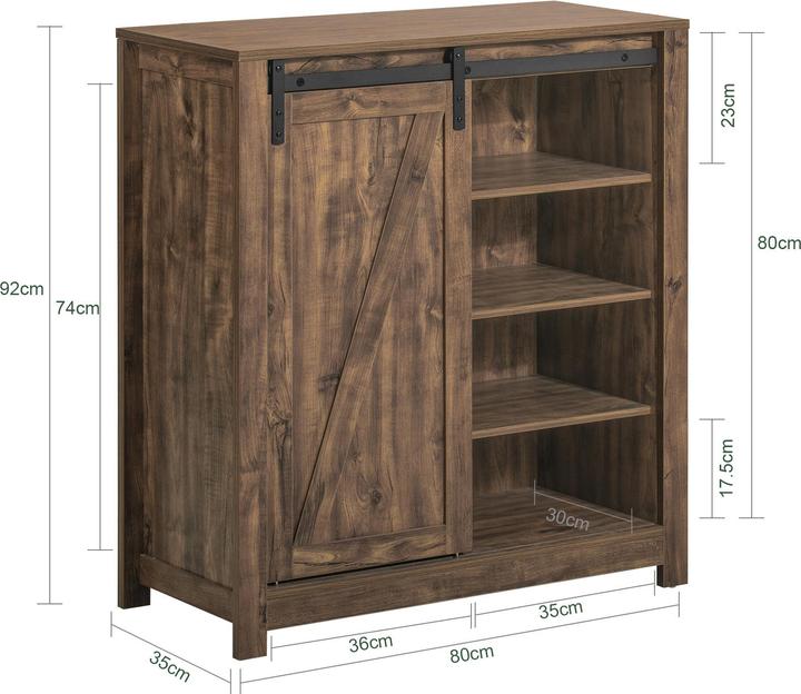Actual product image SoBuy Sideboard with sliding door (80 x 35 x 92 cm)