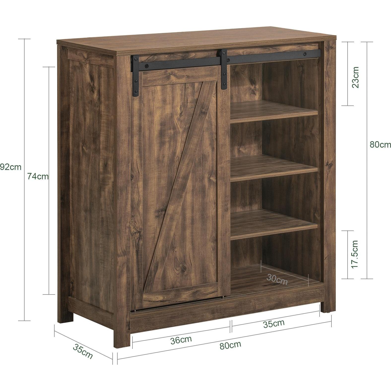 Thumbnail - SoBuy, Kommode + Sideboard, Sideboard mit Schiebetür (80 x 92 x 35 cm)