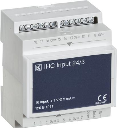 Actual product image LK IHC Control®24VDC 16-channel input module 3mADIN 2M36