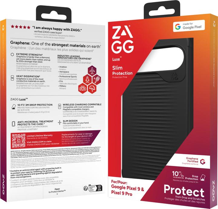 Image du produit Zagg Luxe Graphen Back Cover Noir Google Pixel 9/9 Pro (Google Pixel 9, Google Pixel 9 Pro Fold)