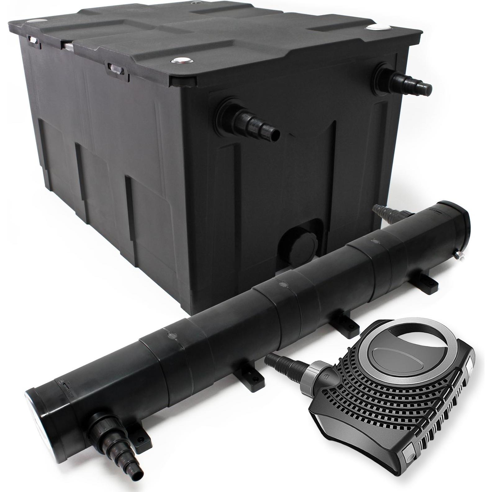 Wiltec, Brunnen + Gartenteich, Set: Teichfilter 60000l 72W UVC Teichklärer 80W Teichpumpe 598