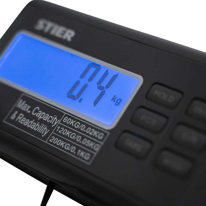 Actual product image Stier Parcel scale Platform scale up to 200 kg Stainless steel plate 30 x 30 cm