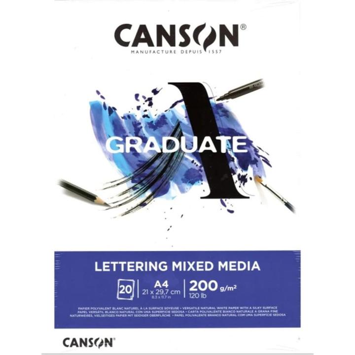 Actual product image Canson Study pad GRADUATE LETTERING MIXED MEDIA, DIN A4 (A4, Plain)