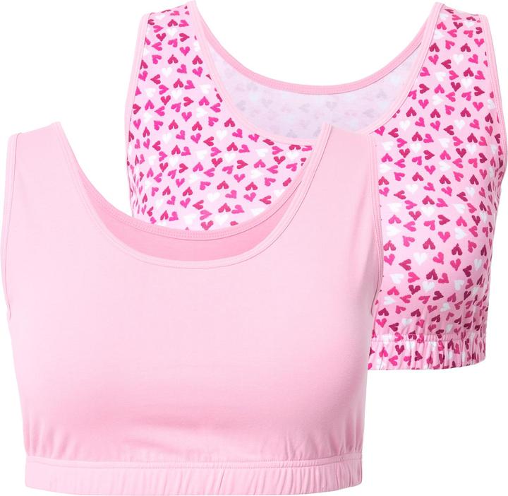 Immagine prodotto Ulla Popken Bustier in confezione doppia con cuori/tinta unita e scollo rotondo (Confezione da 2, 42 A, 44 A)