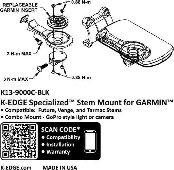 Actual product image K-Edge GARMIN Future Combo Mount