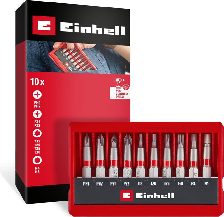Productafbeelding Einhell Bit Taschenbox 10tlg 118643 Bit-Set TORX, PH, PZ, Innen-Sechskant (Inbus)