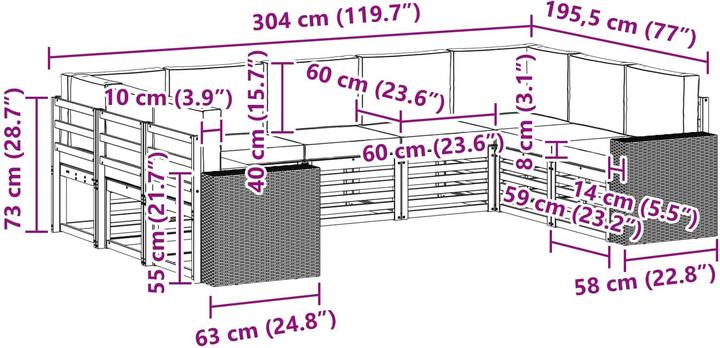 Produktbild vidaXL Outdoor-Sofa