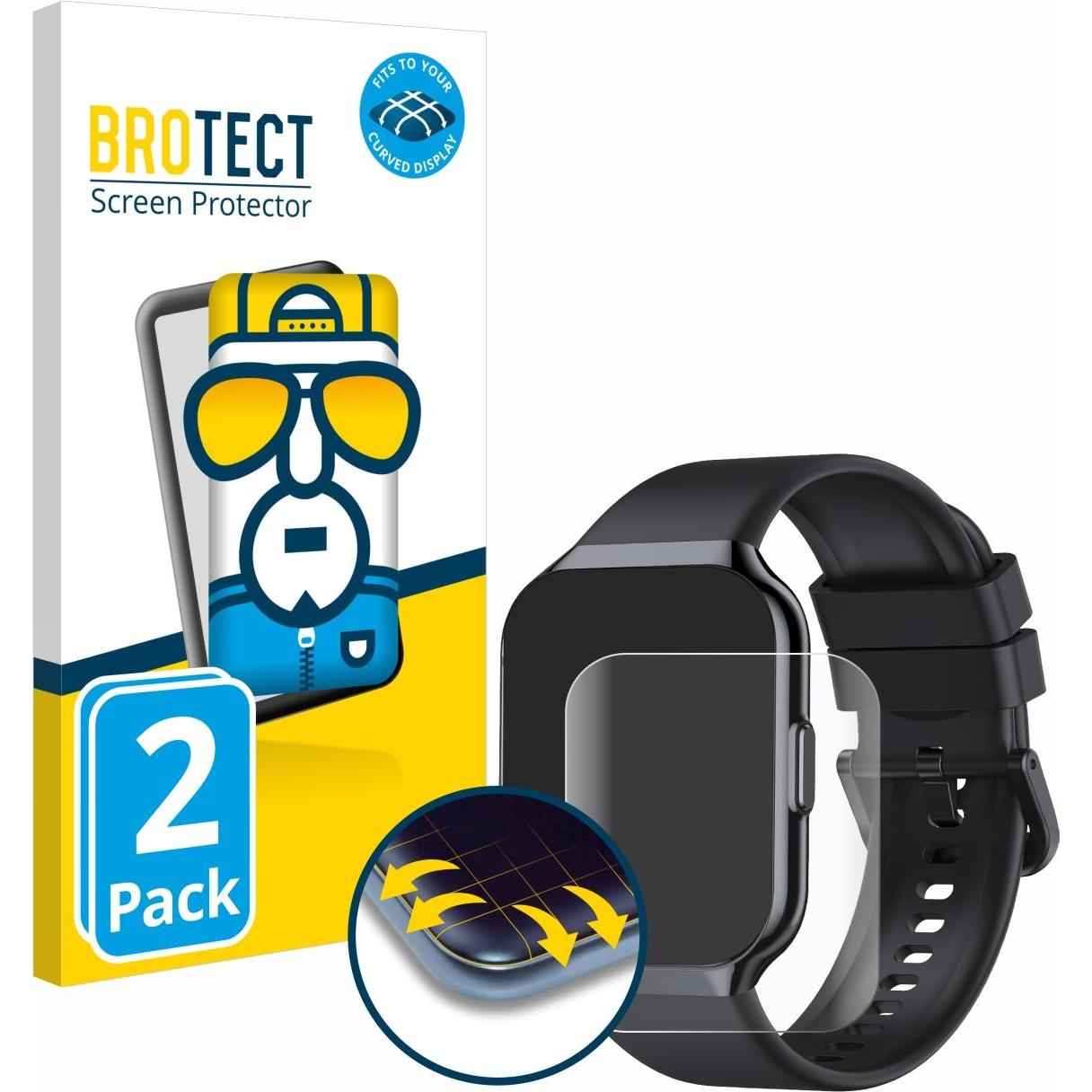 Thumbnail - BROTECT Fullscreen Schutzfolie Displayschutz Folie Klar Transparent, Smartwatch Schutzfolie, Transparent