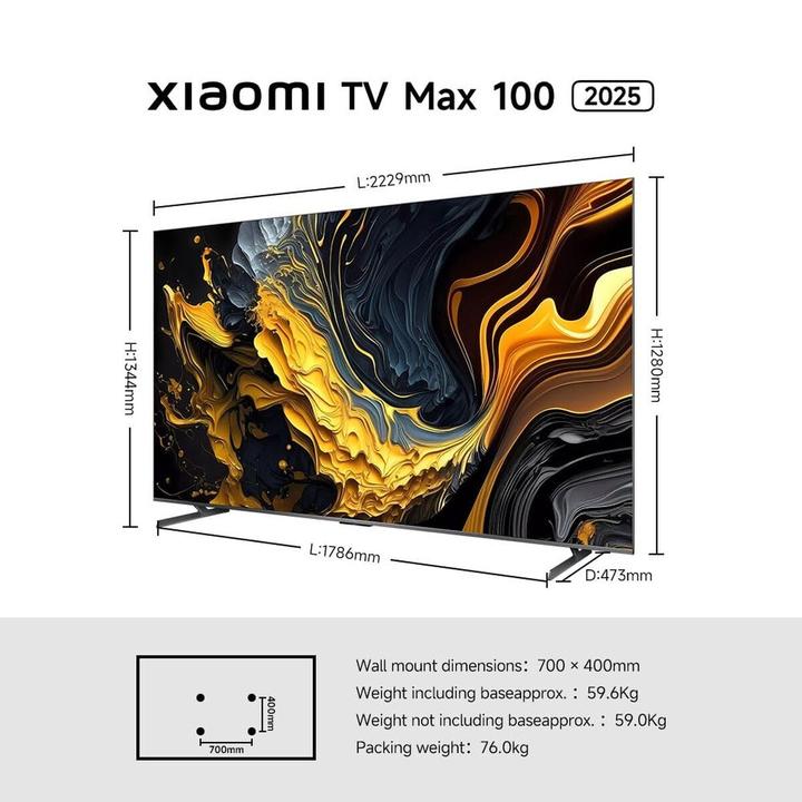 Immagine prodotto Xiaomi | TV | Max 2025 | 100 | Smart TV | Google TV | UHD | Grigio (100", LED, QLED, UHD, 2025)