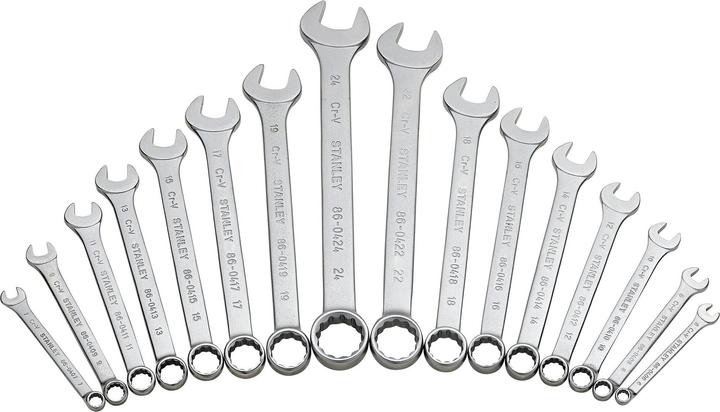 Produktbild Stanley Transmodul System, Modul Ring-Maulschlüssel-Set (in den Grössen: 6 mm - 22 mm und 24 mm, mit (19 mm, 6 mm, 12 mm, 24 mm, 14 mm, 22 mm, 16 mm, 23 mm, 10  mm, 21 mm, 18 mm, 7 mm, 17 mm, 11 mm, 15 mm, 8 mm, 9 mm, 13 mm, 20 mm)