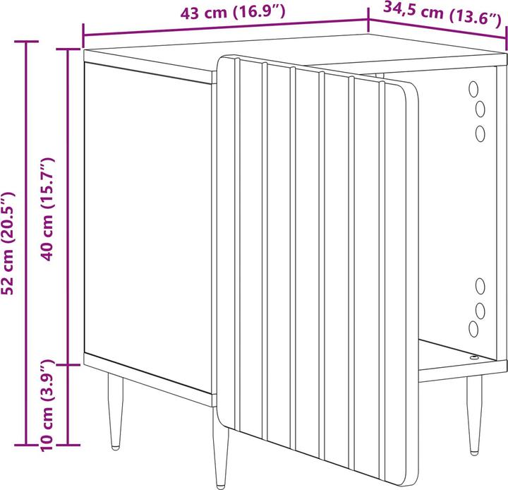 Immagine prodotto vidaXL Nachttisch (34.50 x 43 x 52 cm)
