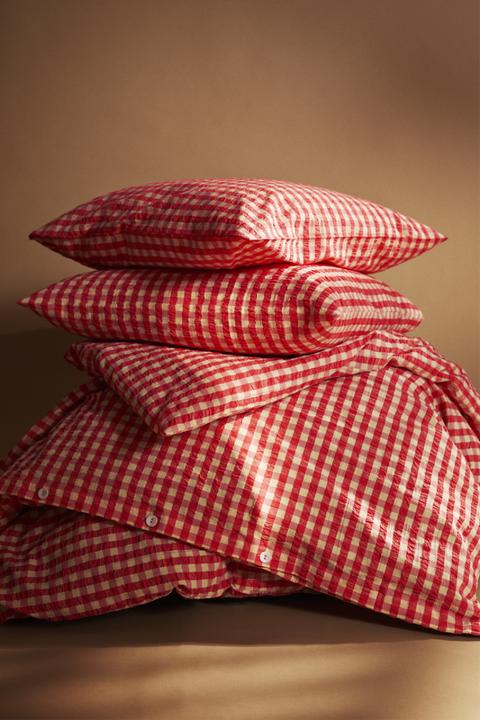 Produktbild Juna - Baek&Bølge Bettwäsche 200x220 cm - Rot & Gelb (200 x 220 cm, 60 x 63 cm)