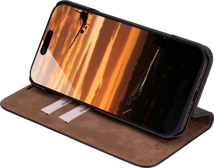 Produktbild JT Berlin Echtleder BookCase Tegel für Apple iPhone 17 Air schwarz (Apple iPhone 17, Apple iPhone Air)