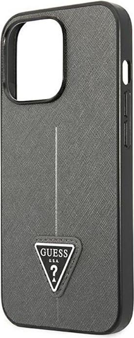 Produktbild Guess GUHCP14LPSATLG iPhone 14 Pro 6,1" srebrny/silver hardcase SaffianoTriangle Logo (Apple iPhone 14 Pro)