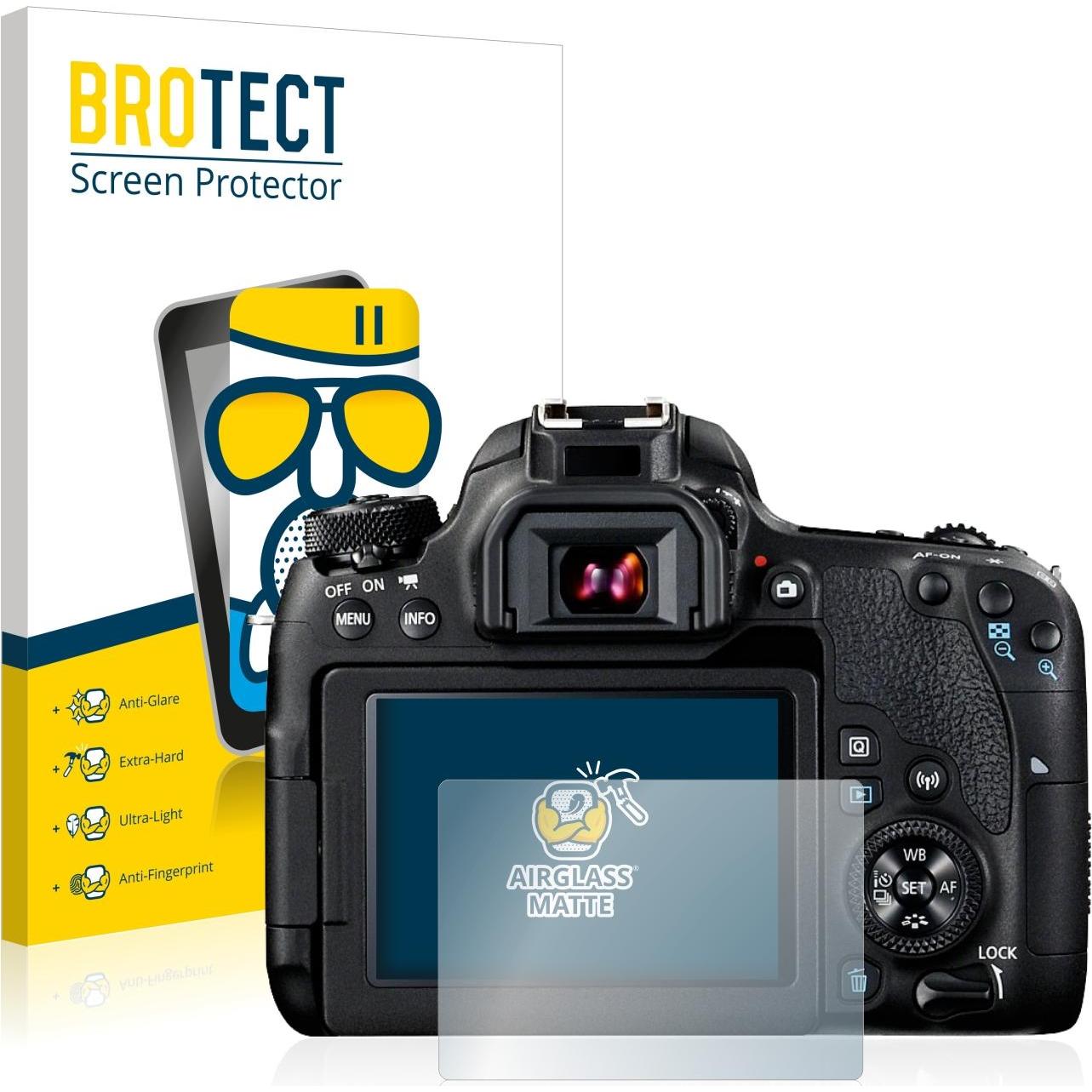 BROTECT Schutzglas Schutzfolie Displayschutz Display Schutz Glas Folie matt (Displayschutz, EOS 77D), Kameraschutz