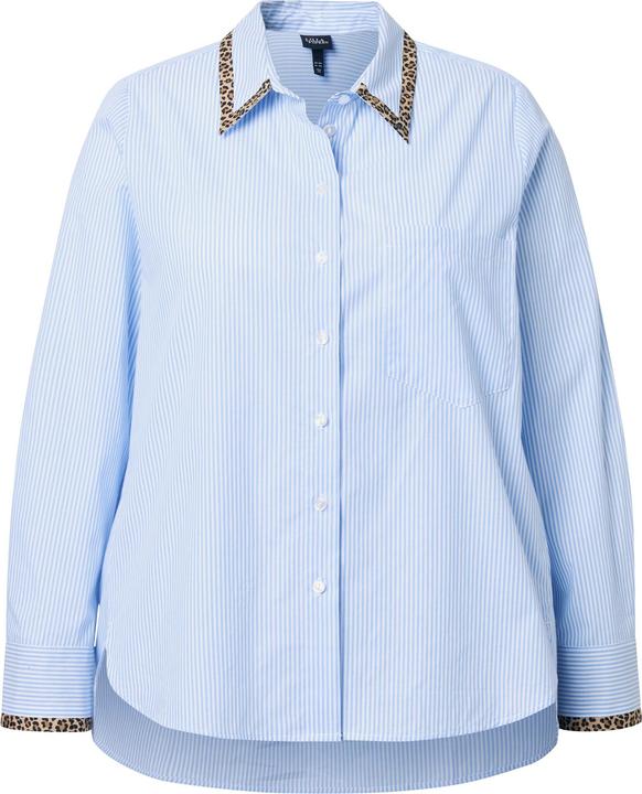 Image du produit Ulla Popken Chemisier rayé coupe évasée, col de chemise et manches longues (54)
