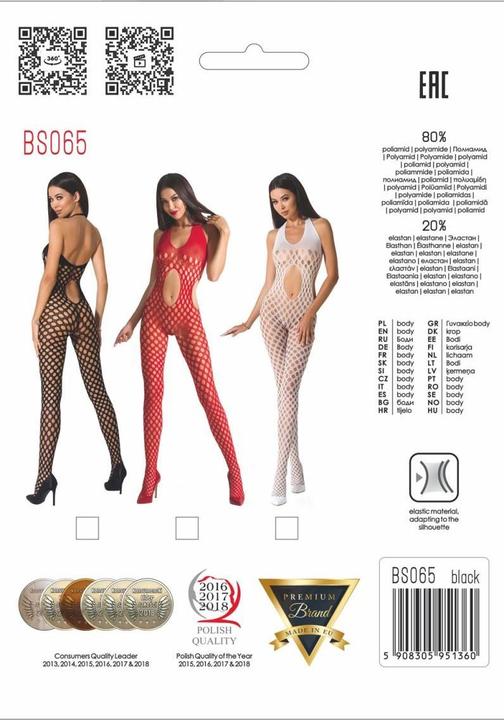Actual product image Passion Woman Bs065 Bodystocking Black One Size (One size)