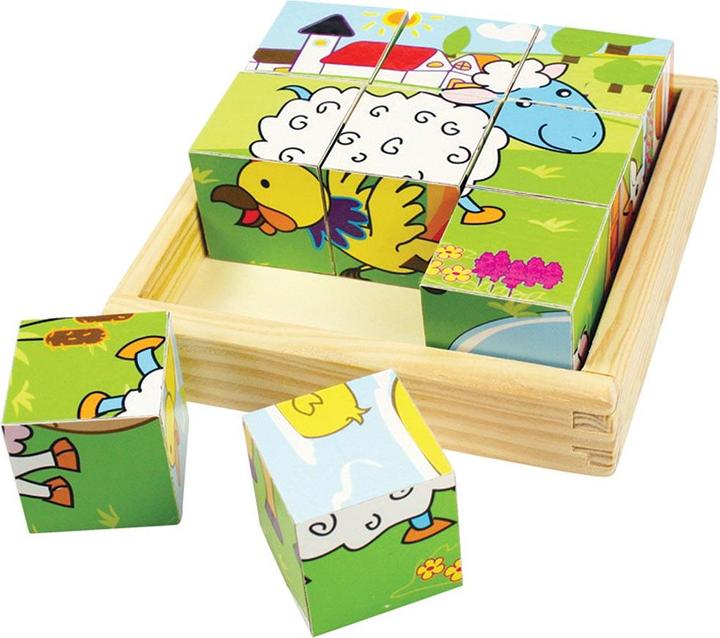 Produktbild Bigjigs Nutztiere Block Puzzle (9 Teile)