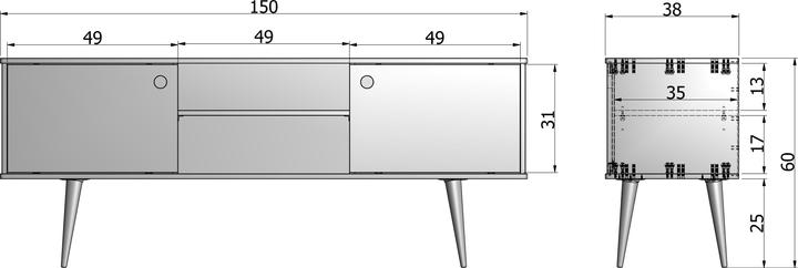 Actual product image Woood Retro (150 x 38 x 60 cm)