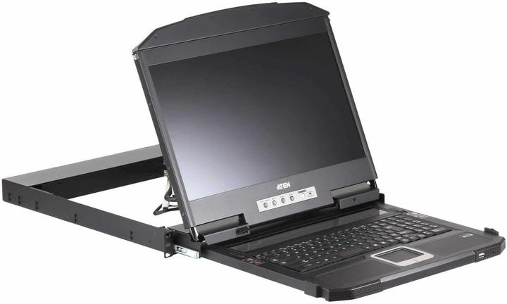 Produktbild Aten CL3800NW KVM-Konsole mit 18,5" FullHD-Display, HDMI, DVI, VGA, USB, 19"-Rackmontage, kurze Einb