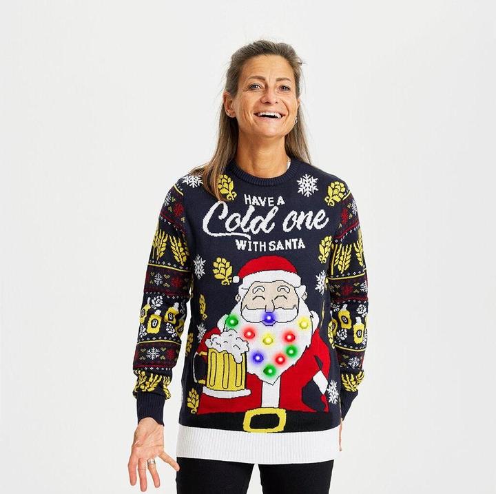 Produktbild Christmas Sweats Have a Cold One With Santa LED Sweater (L)
