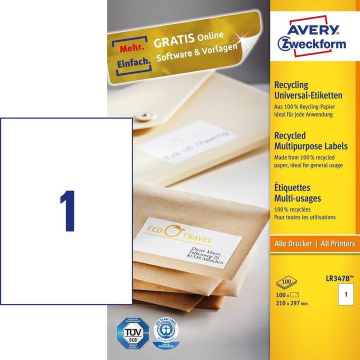 Actual product image Avery Recycling Universal Labels