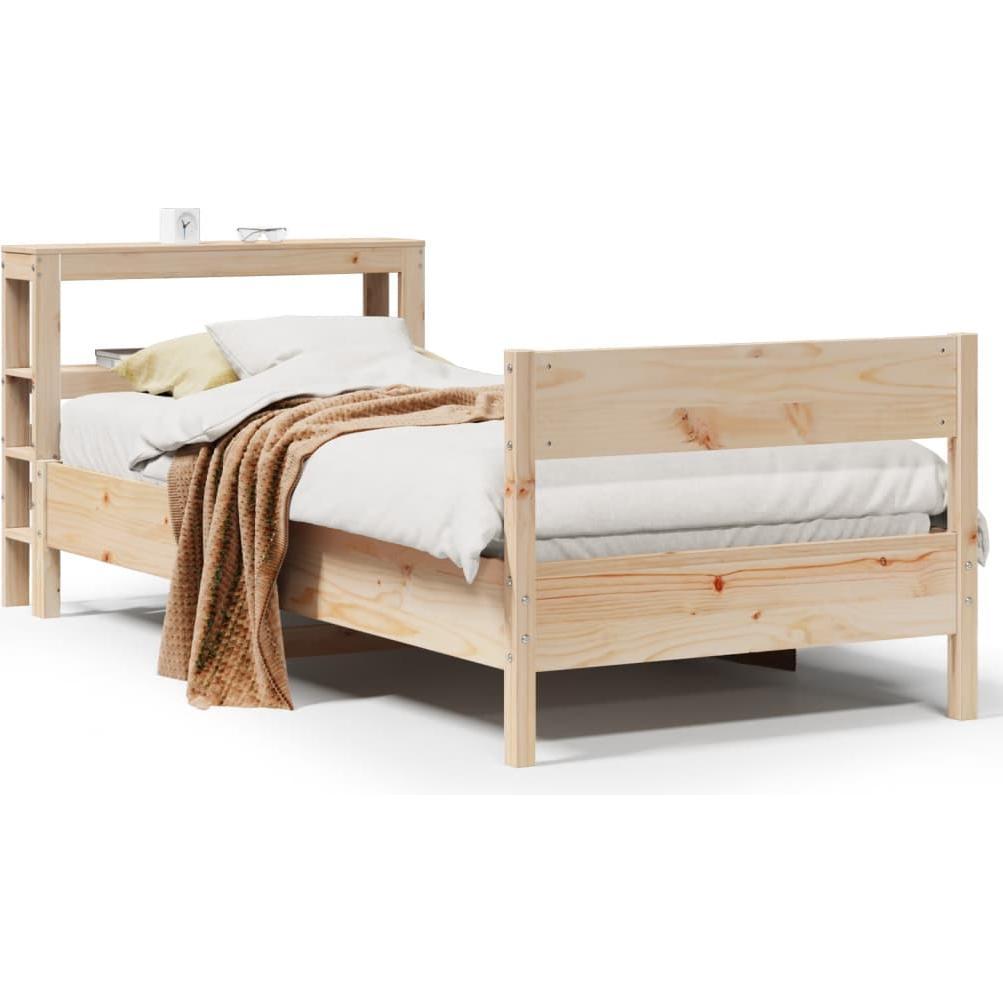VidaXL, Bett, Massivholzbett Holzbett Bett Einzelbett mit Kopfteil 90x190cm Kiefer (90 x 190 cm)