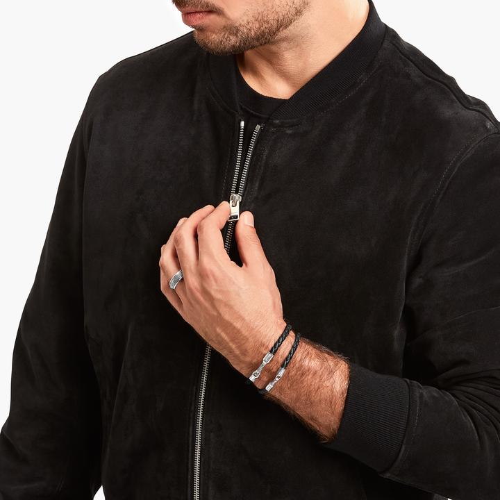 Immagine prodotto Thomas Sabo Bracciale in pelle nero argento (17 cm, Cuoio, Argento 925)