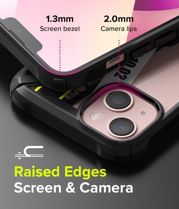 Actual product image Ringke Fusion X Design Durable Computer Case with TPU Buffer for iPhone 13 Mini Black (Ticket Tape) (FXD540 (Apple iPhone 13 mini)