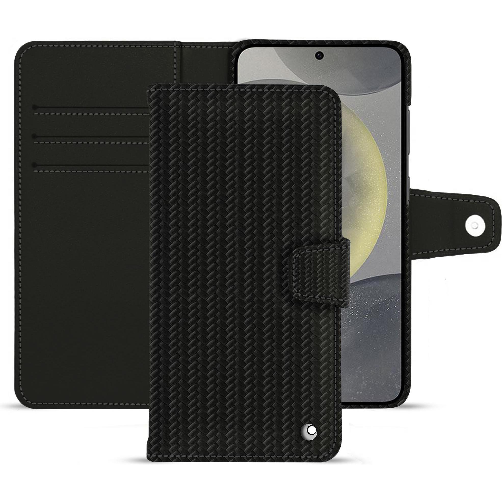 Noreve Lederschutzhülle (Samsung Galaxy S24+), Smartphone Hülle, Schwarz