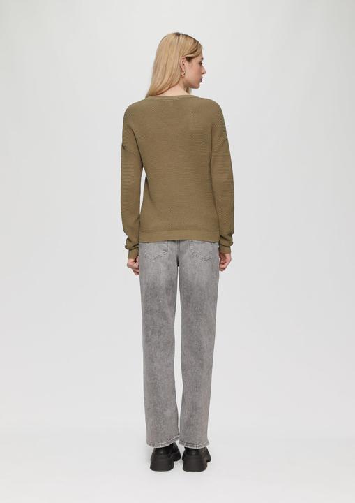 Produktbild S.Oliver Strickpullover Pullover mit Strukturmuster und V-Ausschnitt (M)