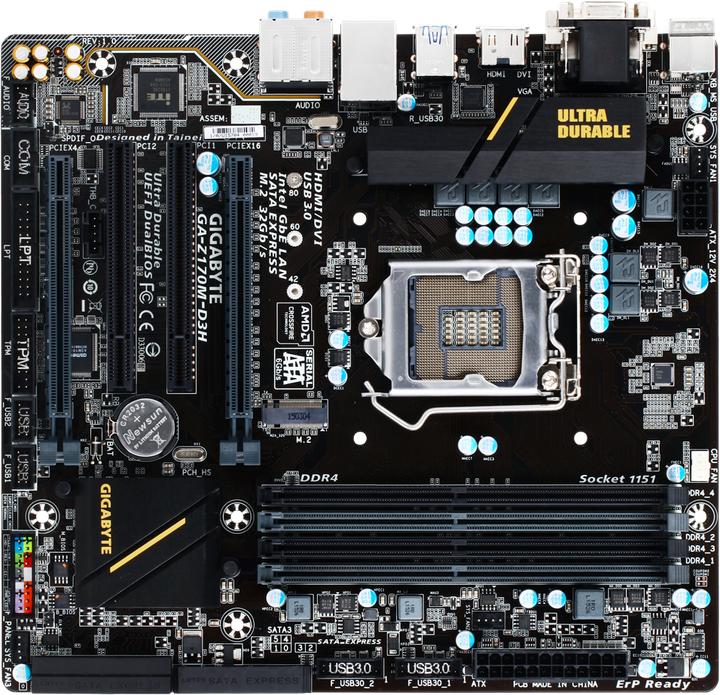 Produktbild Gigabyte Z170m-D3h (LGA 1151, Intel Z170, mATX)