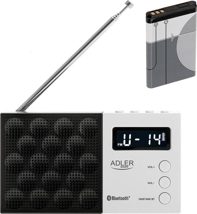 Actual product image Adler Interactive solution | Digital Radio - PLL AM/FM | AD 1908 | Alarm function | White/Black (FM, Bluetooth)