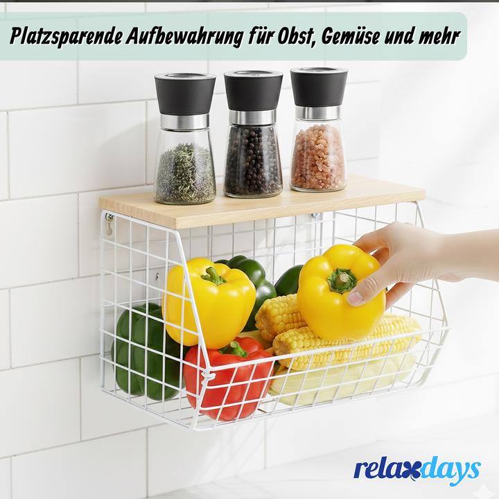 Produktbild Relaxdays Obstkorb Wandregal