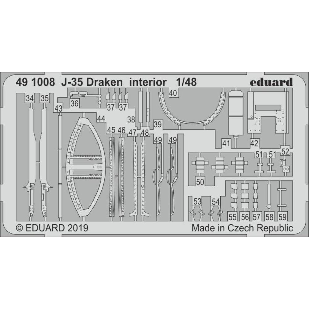 Eduard J-35 Draken interior for Hasegawa