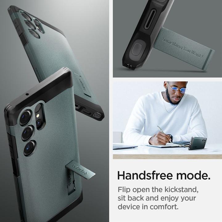 Actual product image Spigen Tough Armor S928 zielony/abyss green ACS07302 (Samsung Galaxy S24 Ultra)