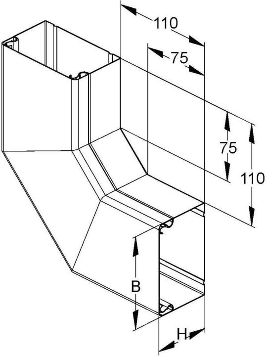 Immagine prodotto Niedax NIE LUWD60.200E3 Angolo verticale 2x45 con coperchio 60x200mm in acciaio inox (11 cm)