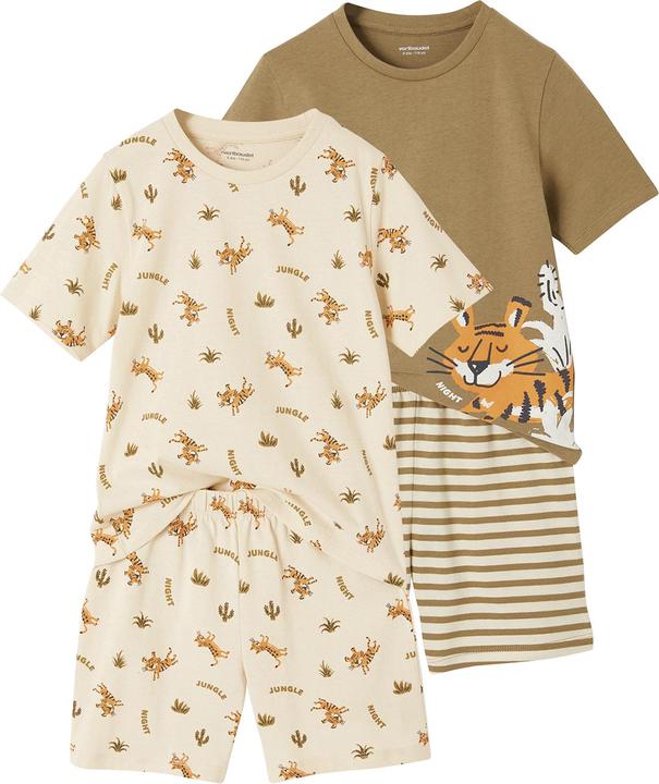 Image du produit Vertbaudet Lot de 2 pyjamas courts garçon tigré (110)