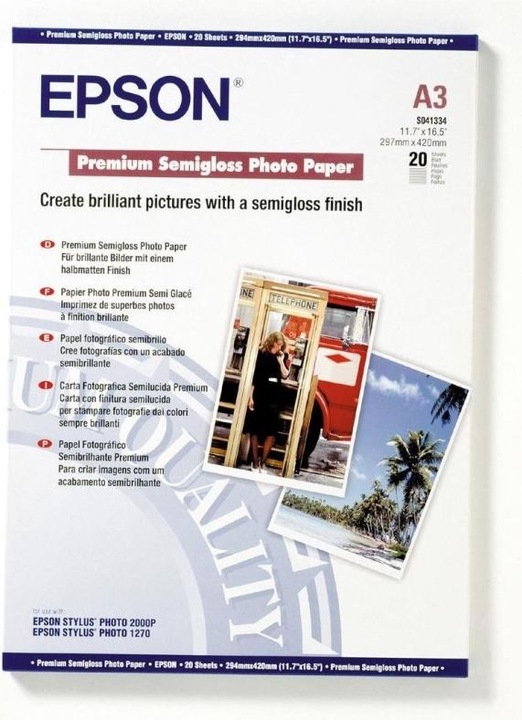 Image du produit Epson Premium Semigloss (251 g/m², A3, 20 x)