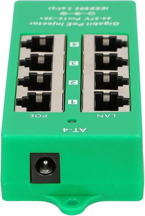 Produktbild Extralink ACTIVE POE INJECTOR 4 PORT GIGABIT 802.3AT/AF MODE A - - 4-Port Gigabit Ethernet (802.3af (PoE), 802.3at (PoE+))