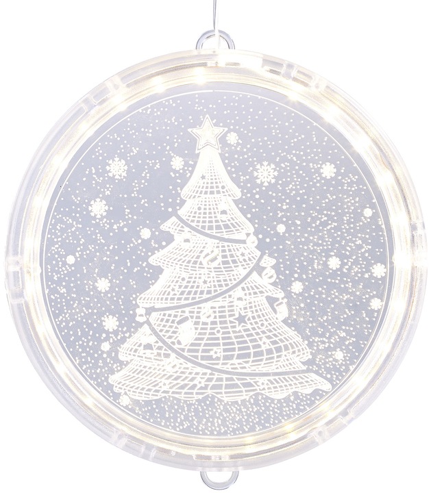 Produktbild Lunartec Weihnachtliches Fenster-Licht mit Weihnachtsbaum-Motiv, Ø 16 cm