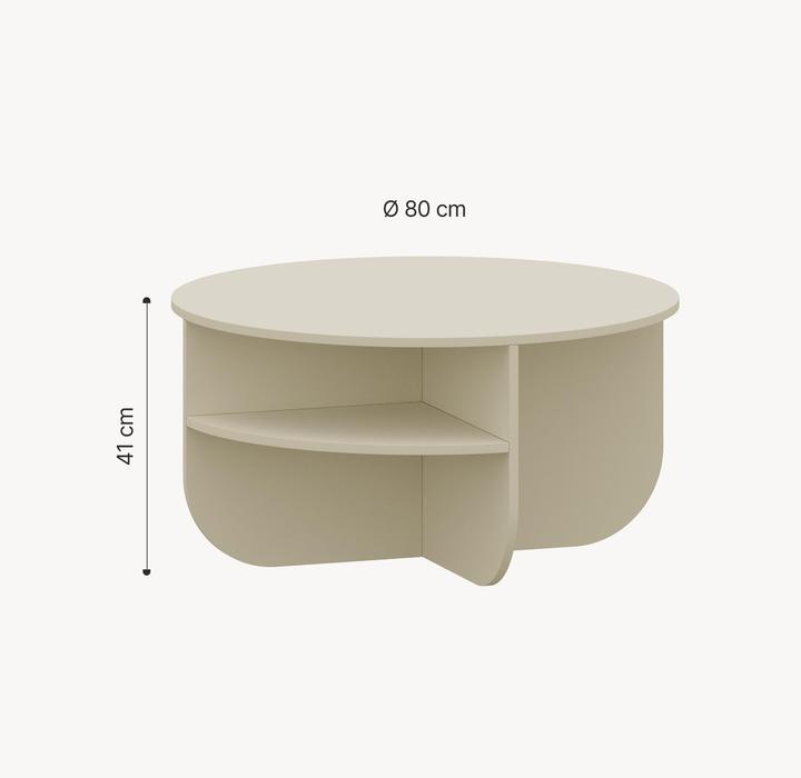 Image du produit En.Casa Couchtisch Reykhon Ø80x41 cm Sandfarben (80 x 41 cm)