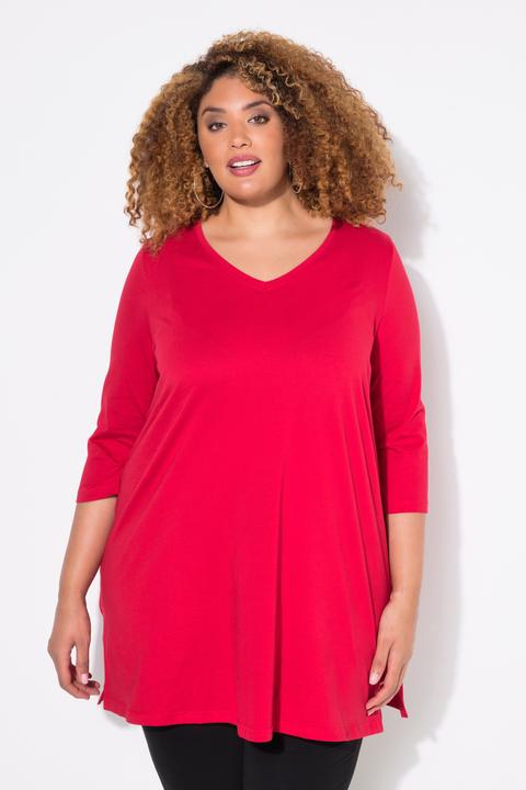 Produktbild Ulla Popken Longshirt, A-Linie, V-Ausschnitt, 3/4-Arm (60)