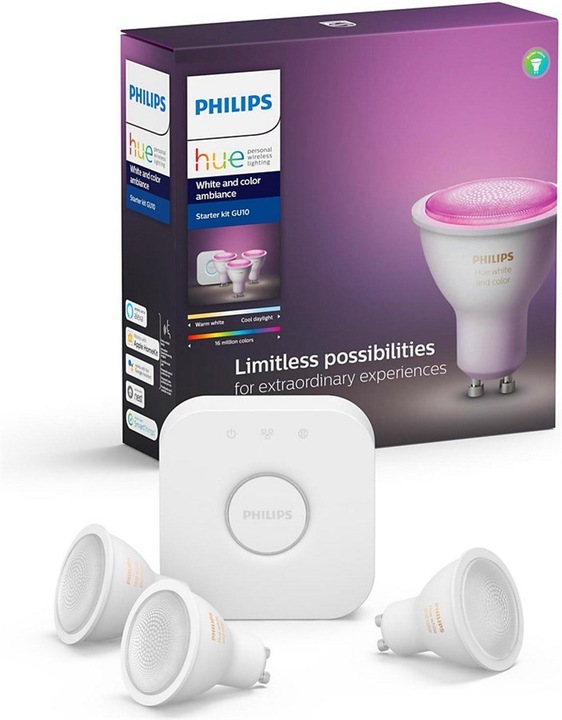 Actual product image Philips Hue White & Color Ambiance starter kit (GU10, 5.70 W, 350 lm, 3 x, G)