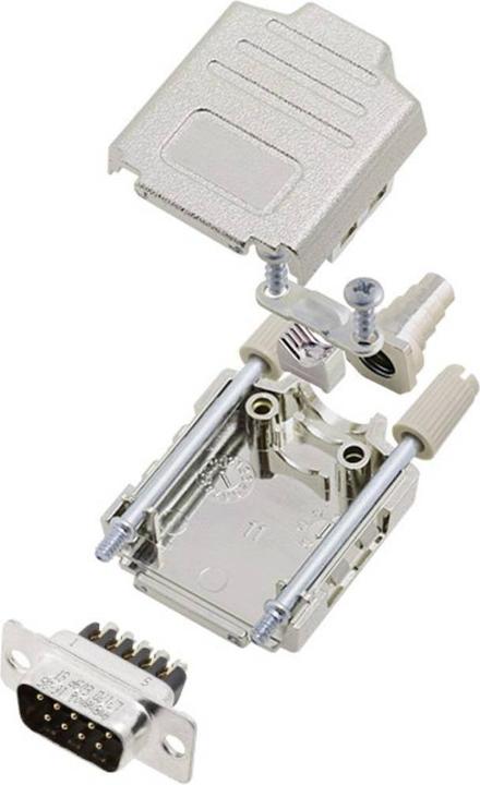 Actual product image Amphenol L17DPPK15-M+L717DA15PST D-SUB male connector set 180 ° Number of poles (num): 15
