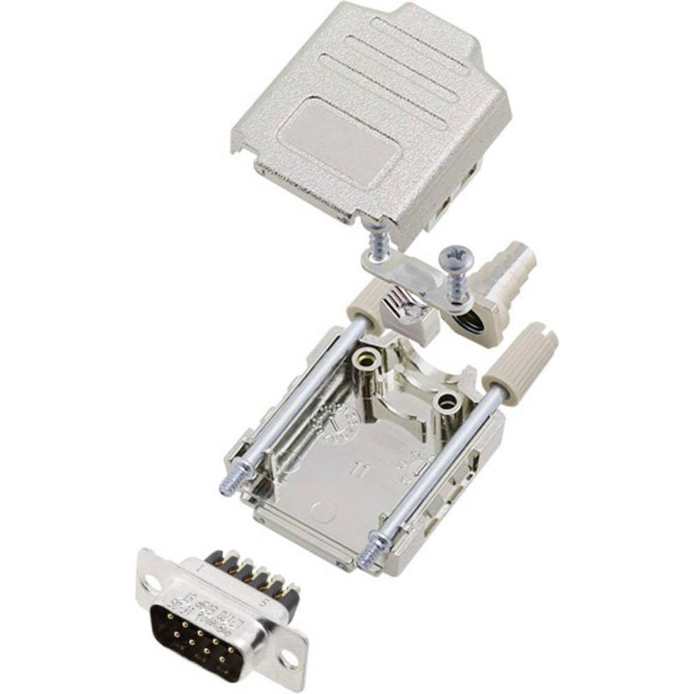 Amphenol L17DPPK09-M+L717DE09PST D-SUB Stiftleisten-Set 180 ° Polzahl (num): 9, Elektronikkabel + Stecker, Silber