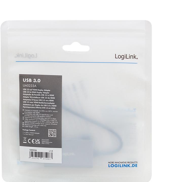 Produktbild LogiLink UA0233A (USB 3.0, Klinkenbuchse, 15 cm)